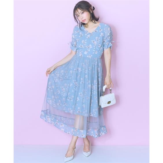 ワンピース ロング マキシ 大きいサイズ レディース フラワー プリント オーバーチュール marun ひざ下 L/LL/3L/4L/5L ニッセン nissen_7