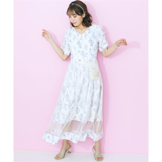 ワンピース ロング マキシ 大きいサイズ レディース フラワー プリント オーバーチュール marun ひざ下 L/LL/3L/4L/5L ニッセン nissen_13