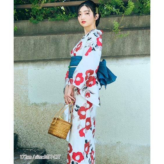 大人のゆかた単品◇新品トール高級浴衣◎プレタ浴衣　牡丹花 ニッセン 浴衣 トールサイズ レディース 高身長 花柄ゆかた