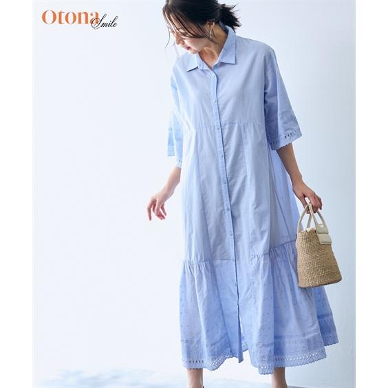 ワンピース ロング マキシ レディース レース 使い OtonaSMILE  ひざ下 LL/3L/4L ニッセン nissen agesugi_sfa ニッセン（nissen） ワンピース ロング マキシ レディース レース 使い