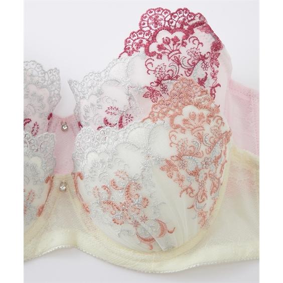 ニッセン（nissen） ブラジャー MTF ラメクラウン刺しゅう レース