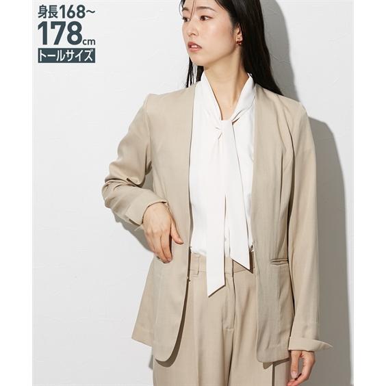 ニッセン ジャケット アウター トールサイズ レディース 高身長 麻調