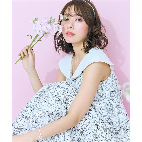 ワンピース ロング マキシ 大きいサイズ レディース フラワー プリント デザイン marun ひざ下 L/LL/3L/4L/5L ニッセン nissen_4