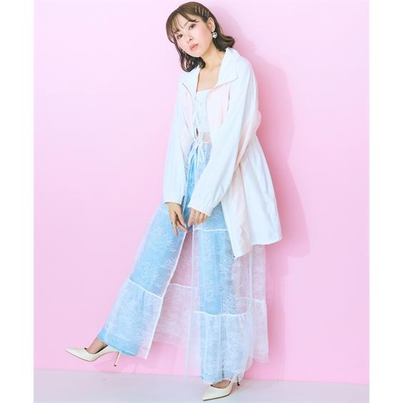 ワンピース ロング マキシ 大きいサイズ レディース レース ティアードキャミ marun ひざ下 6L/8L/10L ニッセン nissen_5