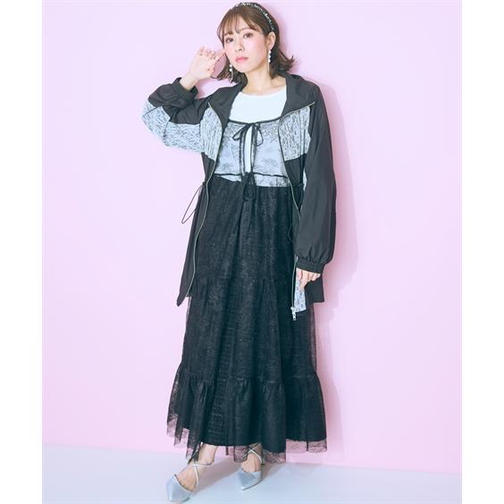 ワンピース ロング マキシ 大きいサイズ レディース レース ティアードキャミ marun ひざ下 6L/8L/10L ニッセン nissen_11