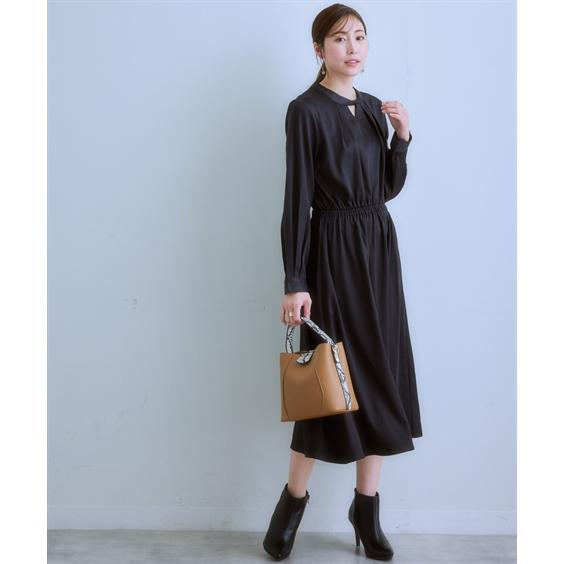 ニッセン（nissen） ワンピース ロング マキシ レディース ボウタイが