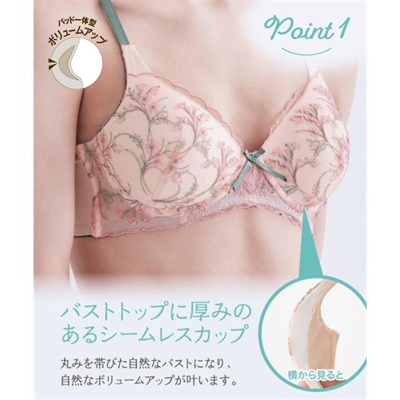 ニッセン ブラジャー レディース プチ胸サイズ 花柄 刺しゅう ニッセン ブラジャー レディース プチ胸サイズ 花柄 刺しゅう