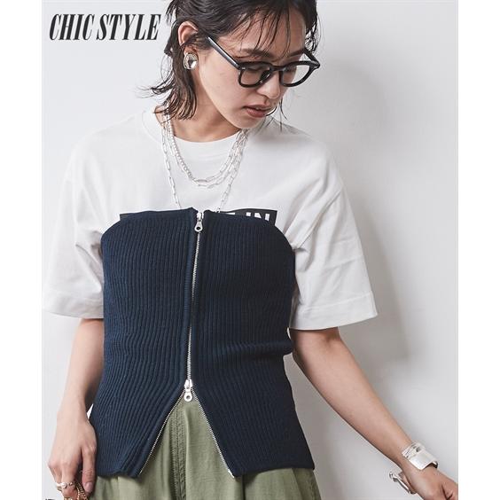 ニッセン（nissen） 大きいサイズ レディース ダブルジップ ニット