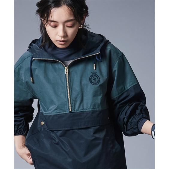 ジャケット アウター 大きいサイズ レディース 配色アノラック パーカー シックス タイル ゴルフ 対応 M〜5L ニッセン nissen ニッセン（nissen） ジャケット アウター 大きいサイズ レディース