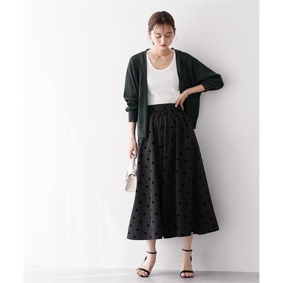 【m】bibiy / ドットロングスカート bibiy. ビビィ ロング・マキシ丈スカート F 黒xゴールド(ドット