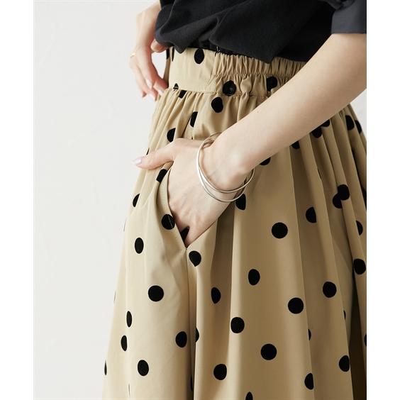【m】bibiy / ドットロングスカート bibiy. ビビィ ロング・マキシ丈スカート F 黒xゴールド(ドット