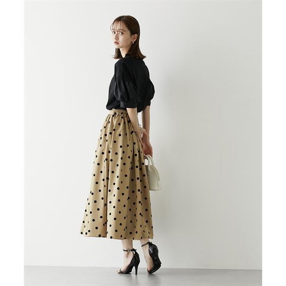 ニッセン（nissen） ロングスカート レディース ドット柄フロッキー