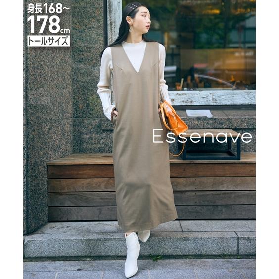 ジャンパースカート トールサイズ レディース 高身長 ファスナー デザイン ジャンパー スカート Essenave  ジャンスカ ワンピース M/L ニッセン nissen ニッセン（nissen） ジャンパースカート トールサイズ レディース 高