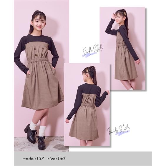 ニッセン（nissen） ワンピース 子供服 キッズ チェック使いドッキング