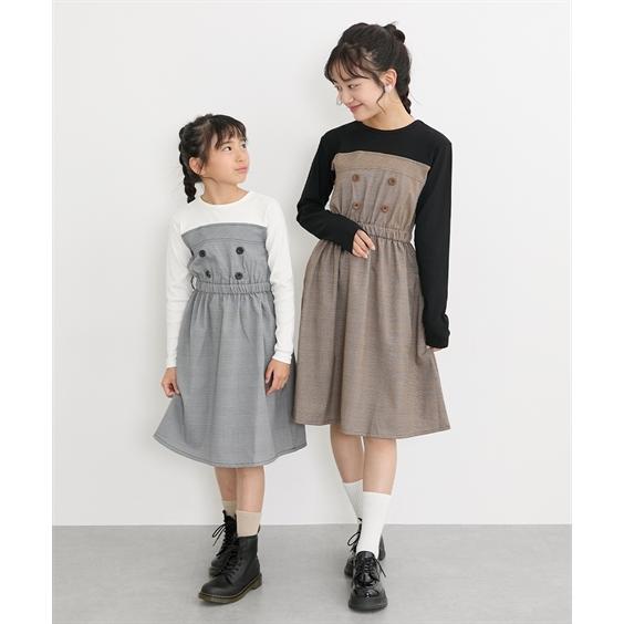 ニッセン（nissen） ワンピース 子供服 キッズ チェック使いドッキング