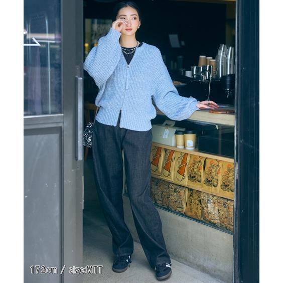 ニット セーター トールサイズ レディース 高身長 ジップ ブルゾン Essenave 冬  制服 オフィス 産前 産後 M/L ニッセン nissen ニッセン ニット セーター トールサイズ レディース 高身長