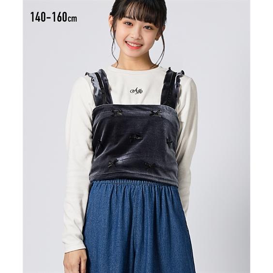 ニッセン（nissen） Tシャツ 子供服 キッズ 2点セット ベロアリボン