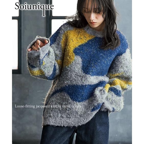 ニッセン（nissen） ニット セーター レディース 3色使いブークレ