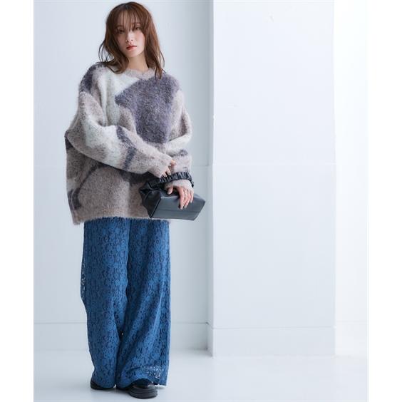 ニッセン（nissen） ニット セーター レディース 3色使いブークレ