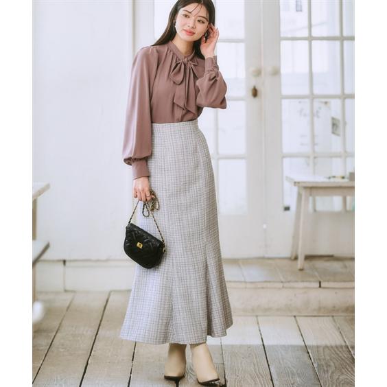 ニッセン ロングスカート レディース ファンシーラメツイード