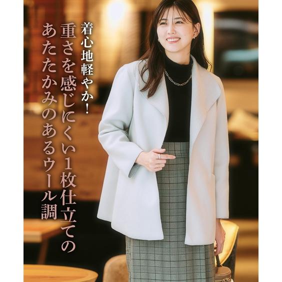 ニッセン コート アウター レディース ショール カラー ウール調 ニッセン コート アウター レディース ショール カラー ウール調