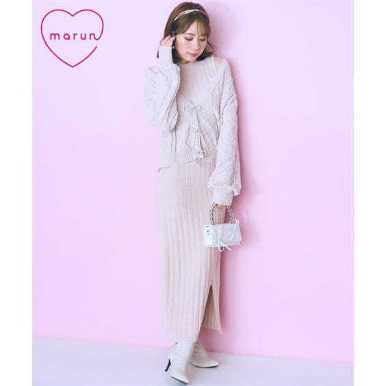 ニッセン（nissen） カーディガン レディース ケーブル編ラメモール