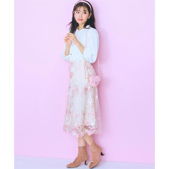 ニッセン ロングスカート 大きいサイズ レディース 花柄刺しゅう ニッセン ロングスカート 大きいサイズ レディース 花柄刺しゅう