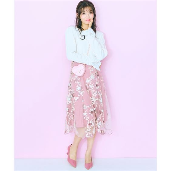 ニッセン ロングスカート 大きいサイズ レディース 花柄刺しゅう ニッセン ロングスカート 大きいサイズ レディース 花柄刺しゅう
