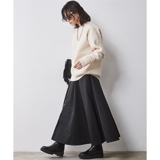 ★美品★フレアロングスカート ニッセン（nissen） ロングスカート レディース フロントジップフレア