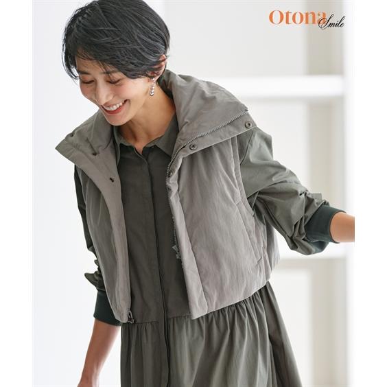 ベスト 大きいサイズ レディース 中綿 ショート OtonaSMILE  重ね着 レイヤード 5L/6L ニッセン nissen ニッセン（nissen） ベスト 大きいサイズ レディース 中綿 ショート