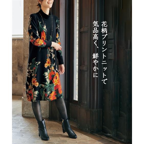 ニッセン（nissen） ワンピース ひざ丈 シニア ファッション 花柄