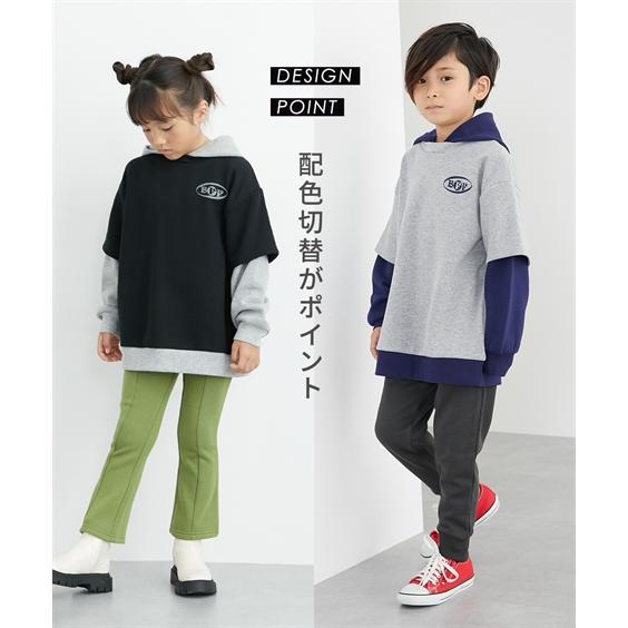 ニッセン（nissen） トレーナー 子供服 キッズ 裏起毛重ね着風 