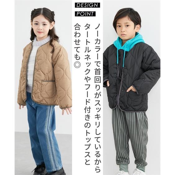 ニッセン（nissen） アウター 子供服 キッズ ノーカラー キルティング 