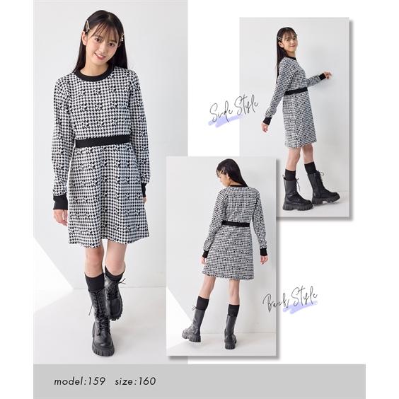 ニッセン（nissen） ワンピース 子供服 キッズ 千鳥格子 女の子 春 秋