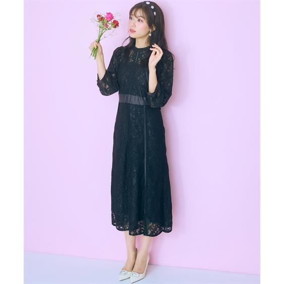 ワンピース ロング マキシ レディース レース 花柄 marun ひざ下 L/LL/3L/4L/5L ニッセン nissen_8