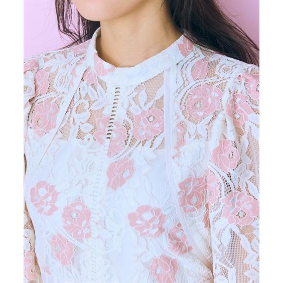 ワンピース ロング マキシ レディース レース 花柄 marun ひざ下 L/LL/3L/4L/5L ニッセン nissen_10