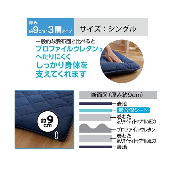 ニッセン（nissen） 敷布団 寝具 体圧分散プロ ファイル ウレタン入り