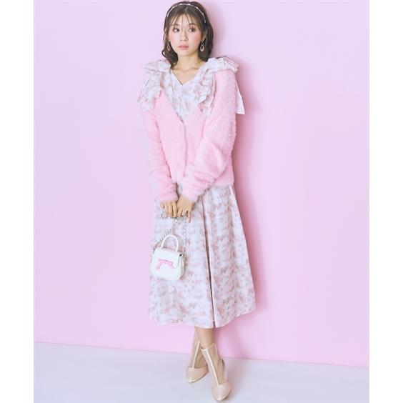 ワンピース ロング マキシ レディース リボンスリーブ marun ひざ下 L/LL/3L/4L/5L ニッセン nissen_6