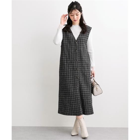 ジャンパースカート レディース ジレでも使える ジャンパー スカート Hana服 ジャンスカ ワンピース S/M/L ニッセン nissen_4