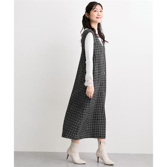 ジャンパースカート レディース ジレでも使える ジャンパー スカート Hana服 ジャンスカ ワンピース S/M/L ニッセン nissen_5