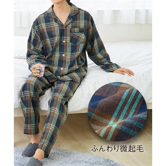 パジャマ10 ニッセン（nissen） パジャマ メンズ 微起毛先染チェック 前開き