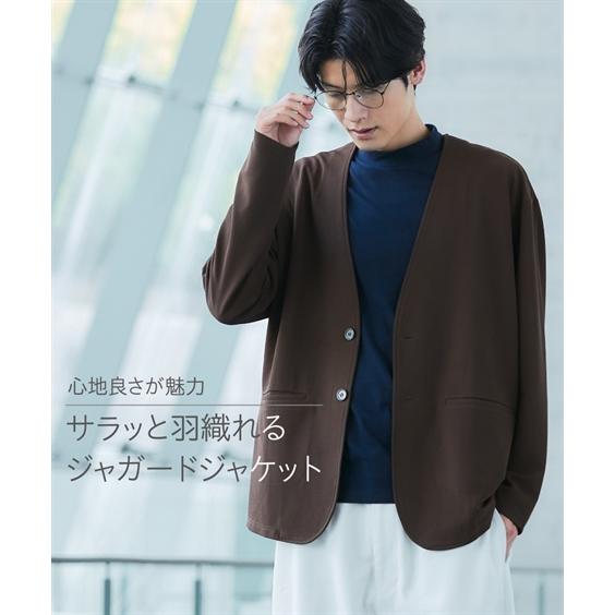 ニッセン（nissen） ジャケット アウター メンズ ふくれ織 カットソー