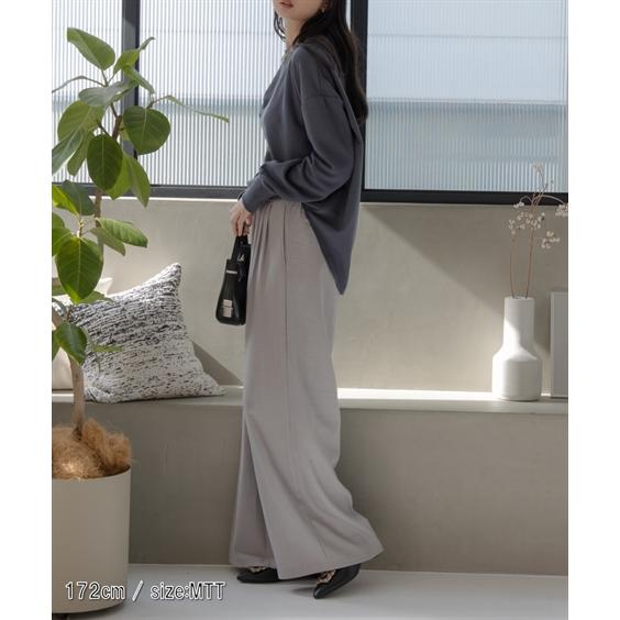 ワイドパンツ トールサイズ レディース 高身長 タックリラックスワイド パンツ Essenave ゆったり 体型カバー 美脚 ボトムス LL/3L/4L/5L ニッセン nissen_4