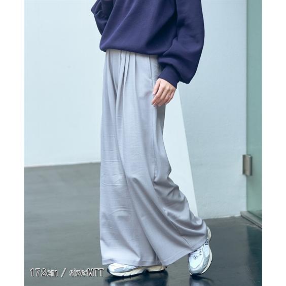 ワイドパンツ トールサイズ レディース 高身長 タックリラックスワイド パンツ Essenave ゆったり 体型カバー 美脚 ボトムス LL/3L/4L/5L ニッセン nissen_9