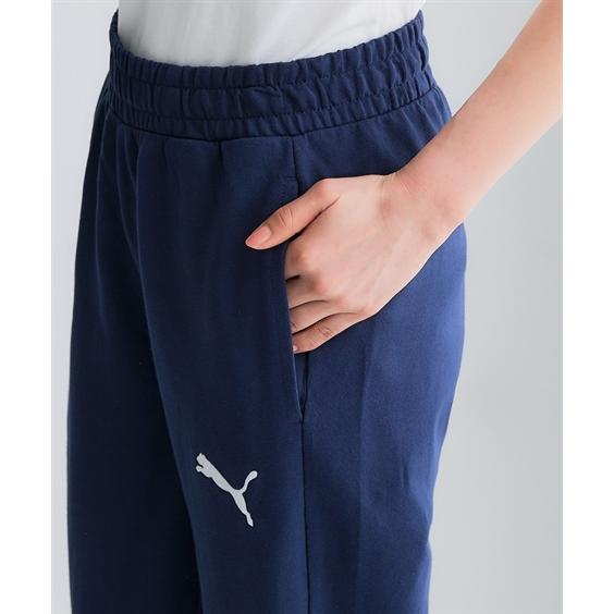 PUMA（プーマ） テーパードパンツ レディース ロゴ刺しゅう スウェット