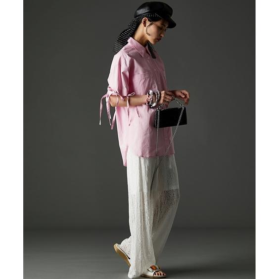 ニッセン（nissen） シャツ ブラウス レディース 綿100％ 2WAYスリーブ