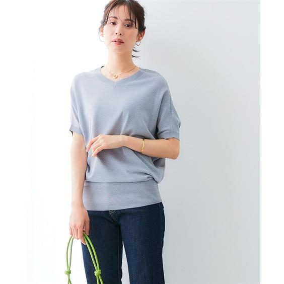 チュニック レディース ひんやり 接触冷感 Vネック ニット UV チュニック レディース ひんやり 接触冷感 Vネック ニット UV