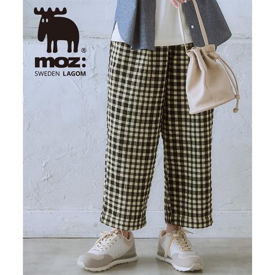 moz（モズ） ワイドパンツ レディース 9分丈裾ダブルワイド パンツ 有