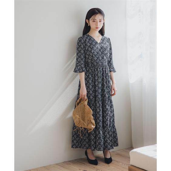ワンピース ロング マキシ 小さいサイズ レディース 総柄 ワンピース ロング マキシ 小さいサイズ レディース 総柄