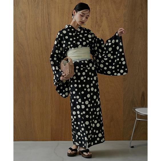 ニッセン（nissen） 浴衣 レディース ドット柄 ワンピース セット 上衣